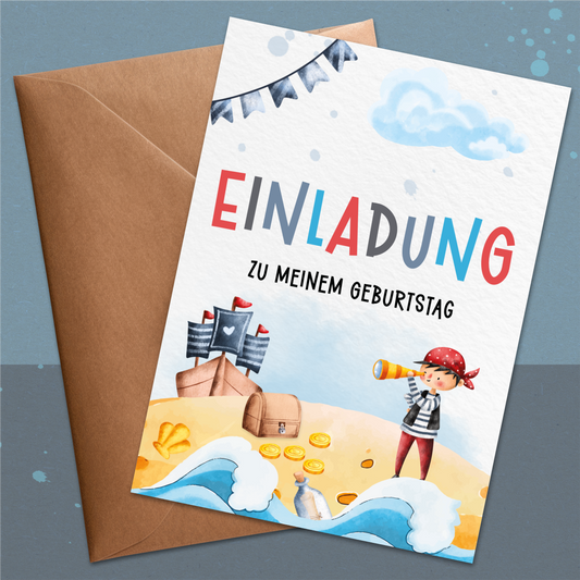 Piraten Einladungskarten Kindergeburtstag