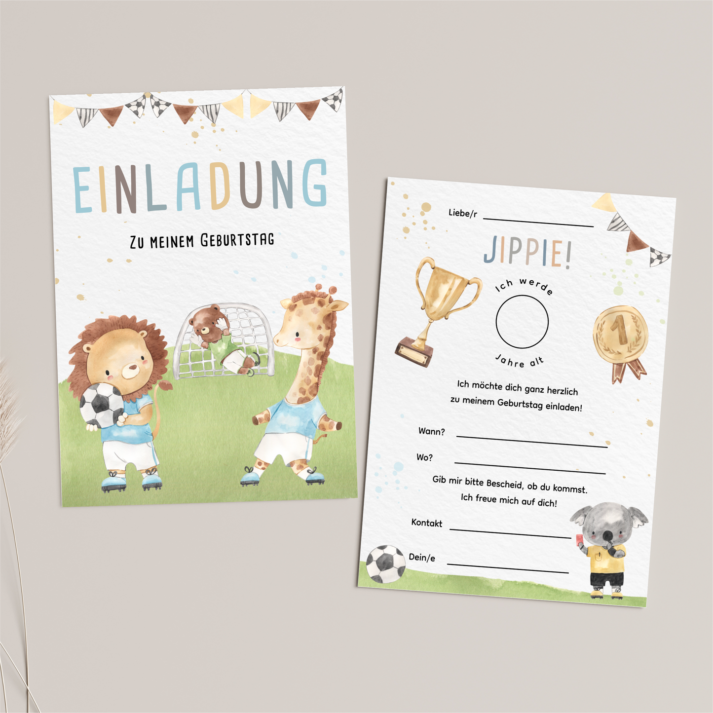 Fußball Einladungskarten Kindergeburtstag
