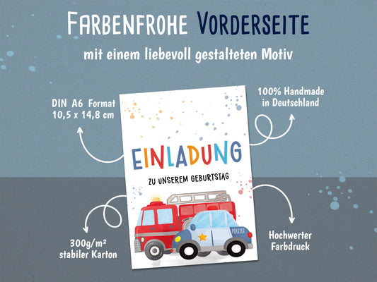 Einladung Zwillinge – Polizei & Feuerwehr