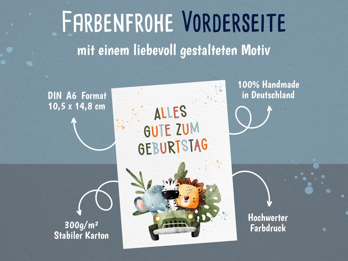 Safari Geburtstagskarte - Alles gute zum Geburtstag