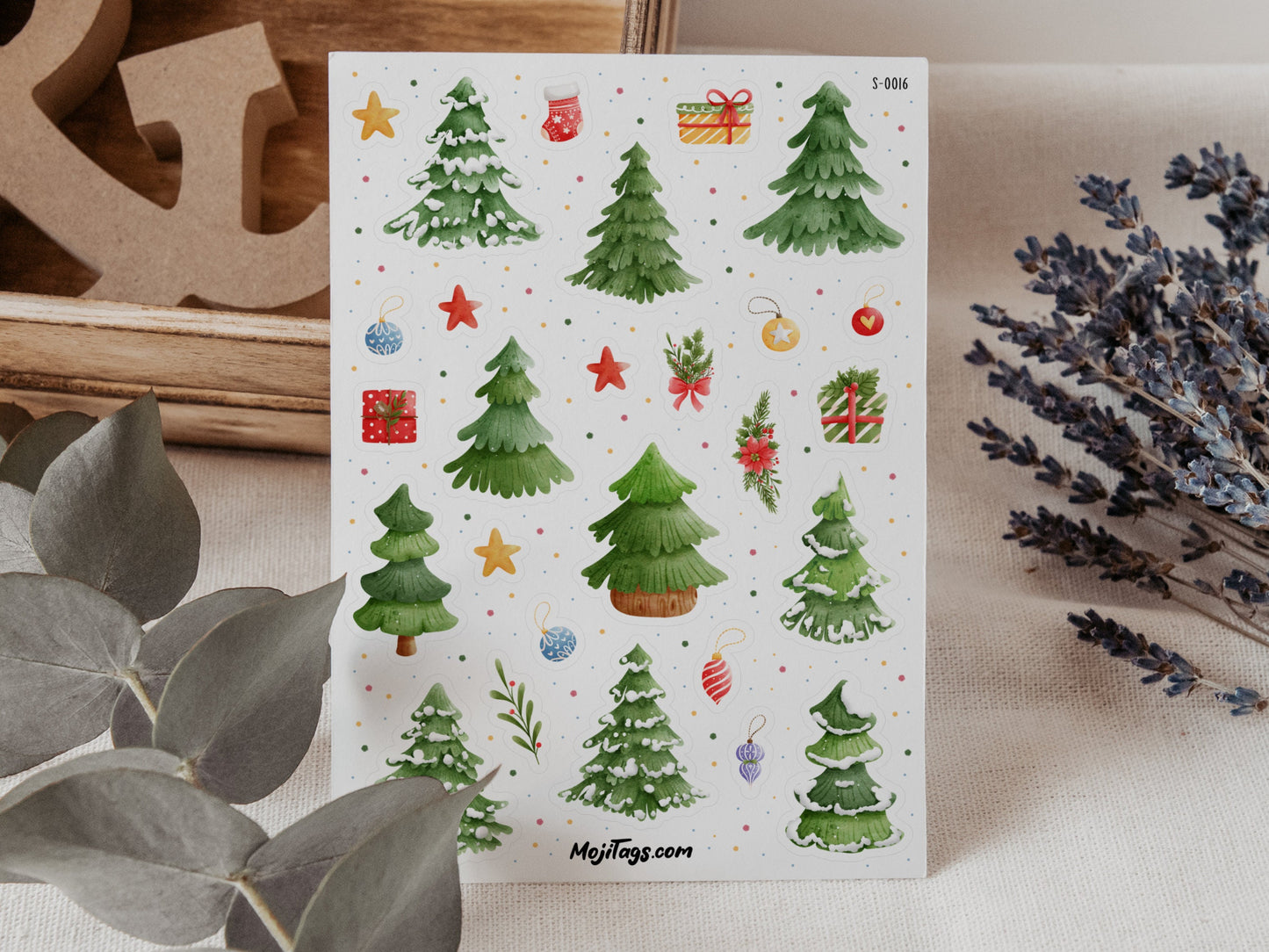 Weihnachtsbaum Stickerbogen