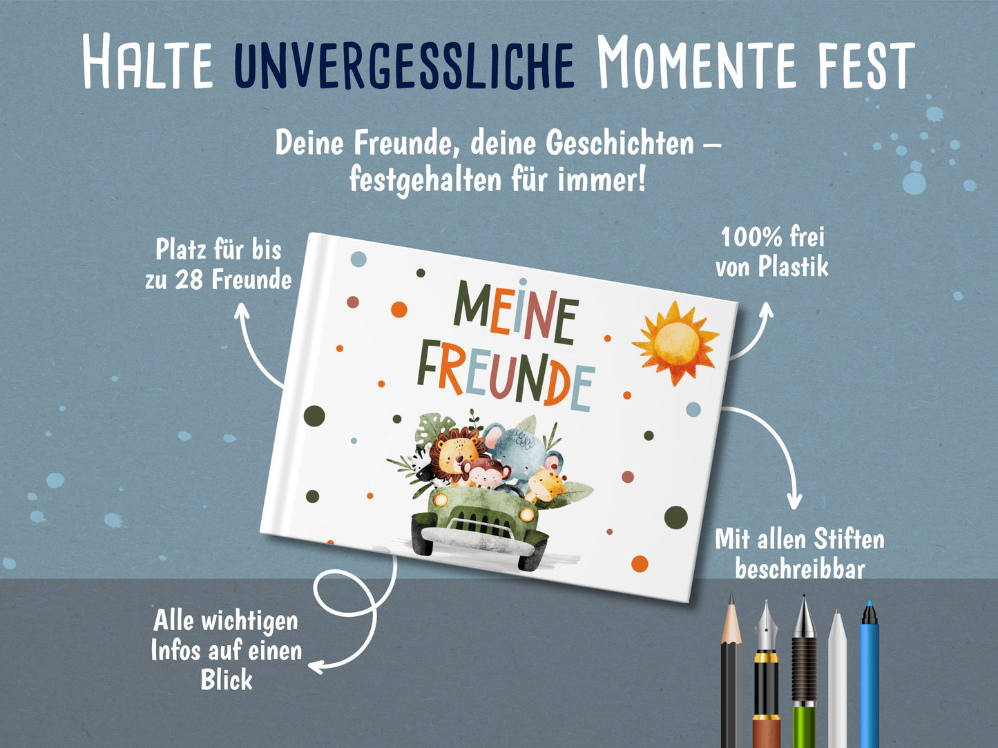 Safari Freundebuch für Kindergarten & Grundschule