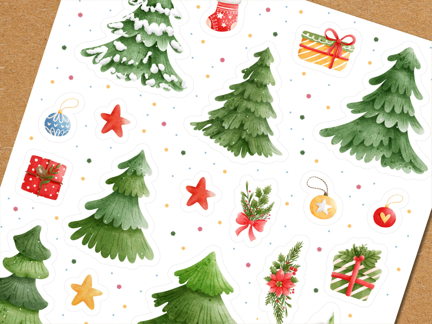 Weihnachtsbaum Stickerbogen