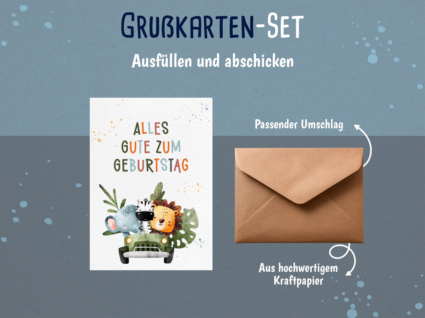 Safari Geburtstagskarte - Alles gute zum Geburtstag