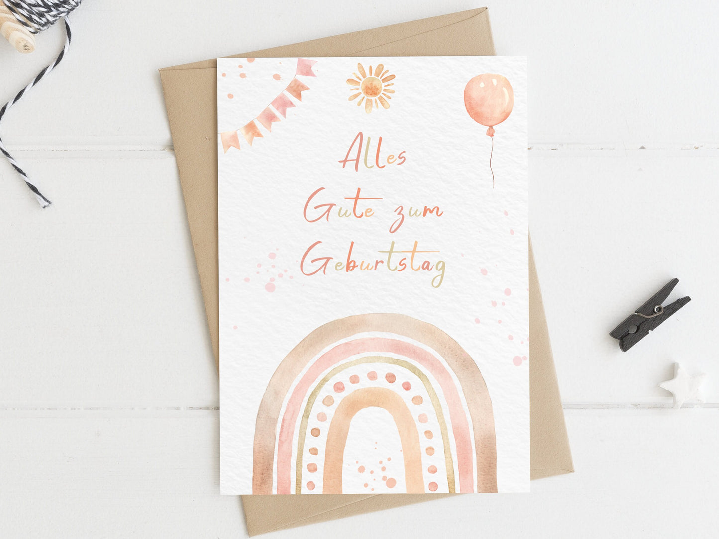 Regenbogen Boho Grußkarte