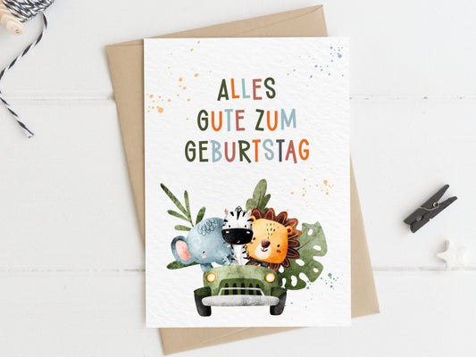Safari Geburtstagskarte - Alles gute zum Geburtstag