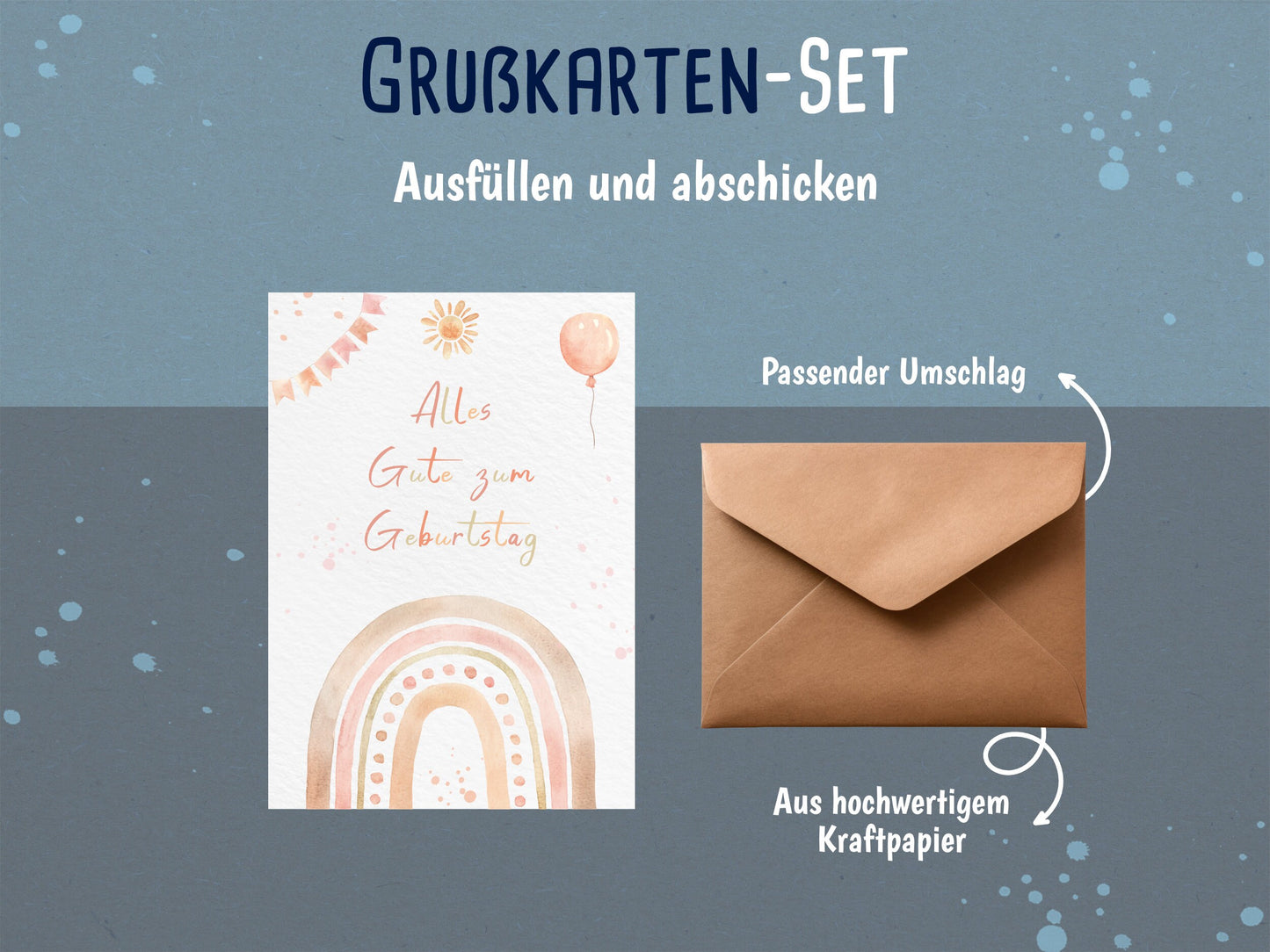 Regenbogen Boho Grußkarte