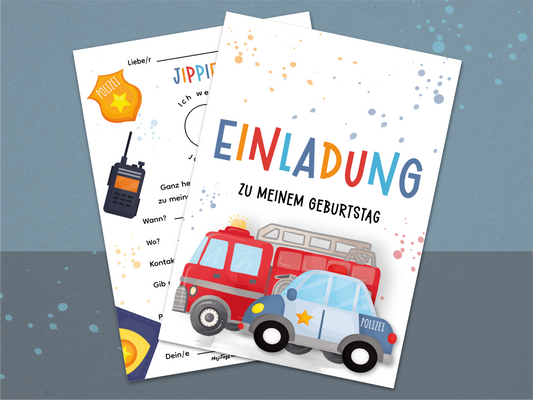 Polizei & Feuerwehr Einladung