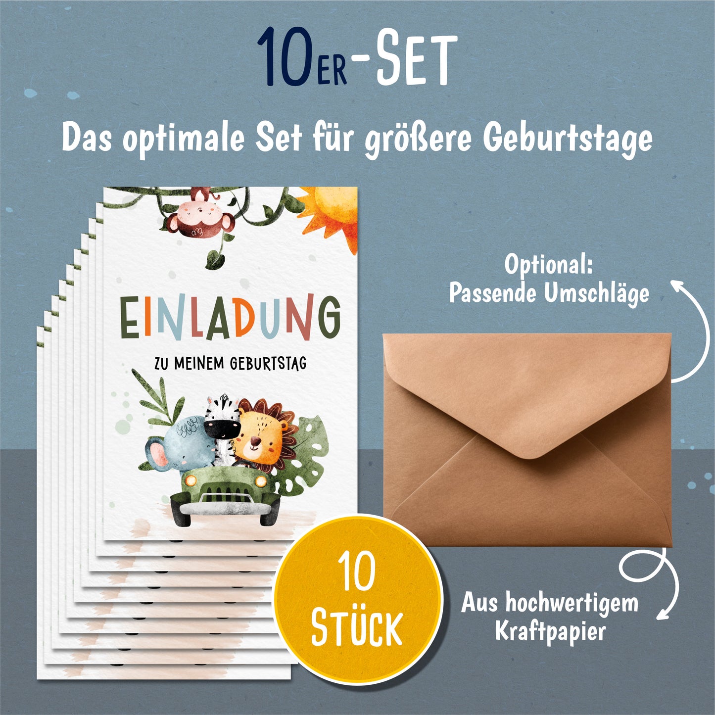 Safari Einladungskarten Kindergeburtstag