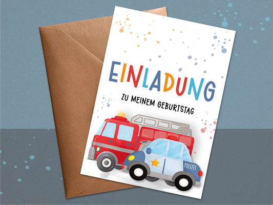 Polizei & Feuerwehr Einladung