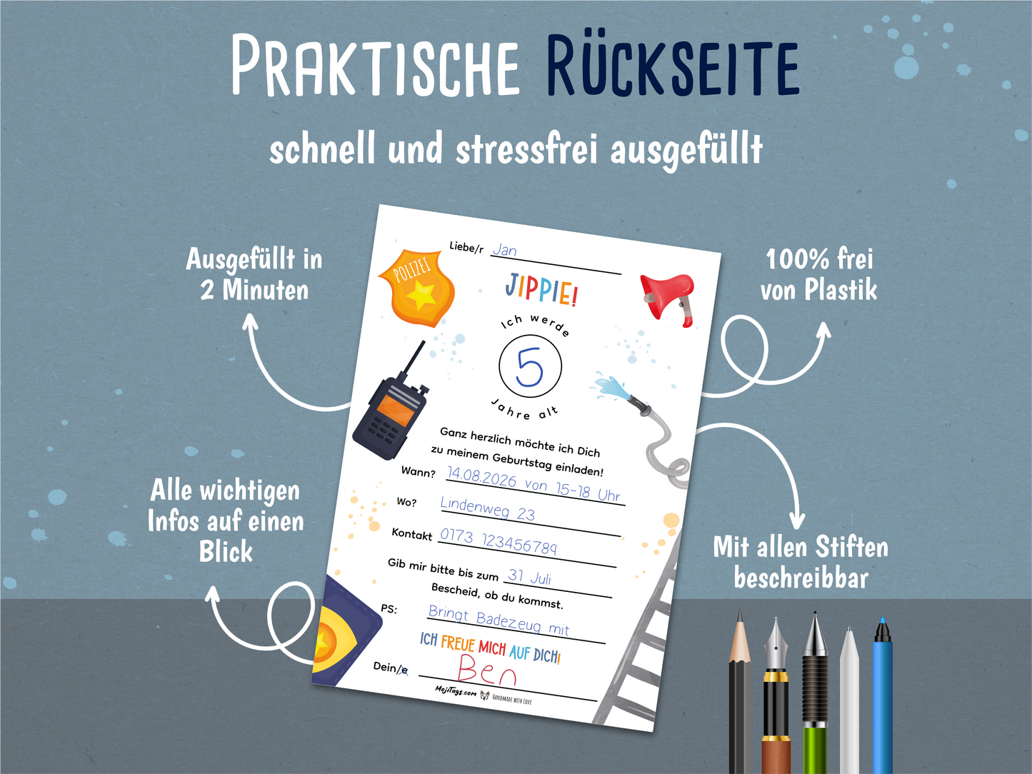 Polizei & Feuerwehr Einladung