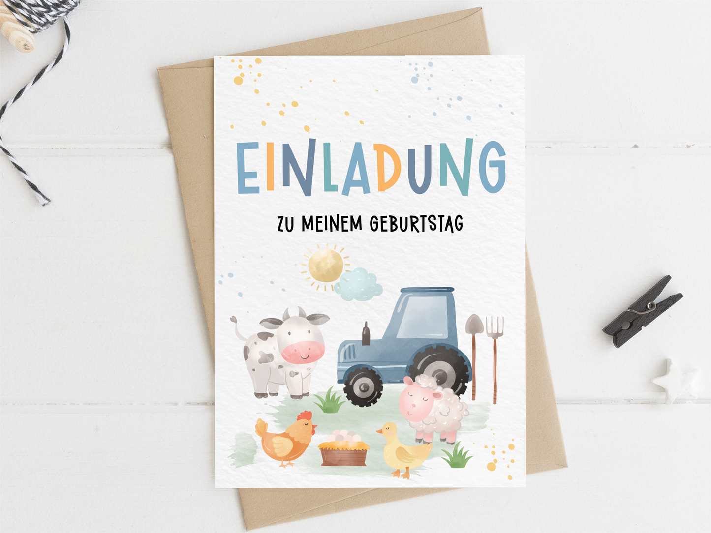 Bauernhof Einladung – Kindergeburtstag