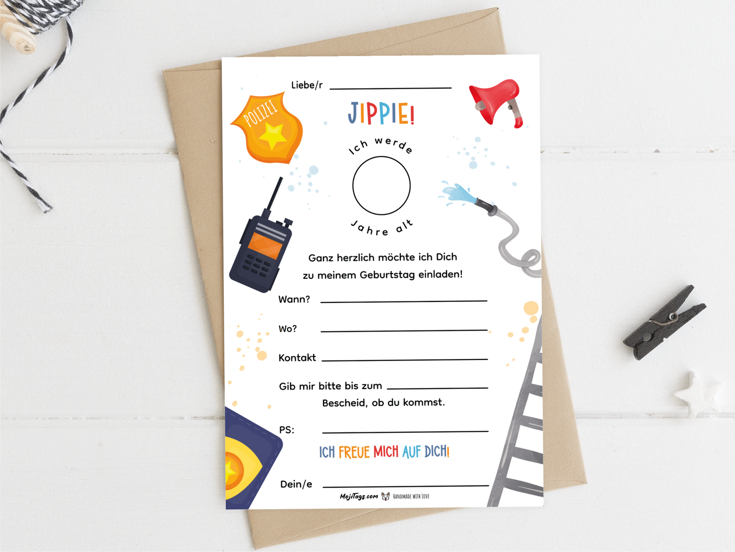 Polizei & Feuerwehr Einladung