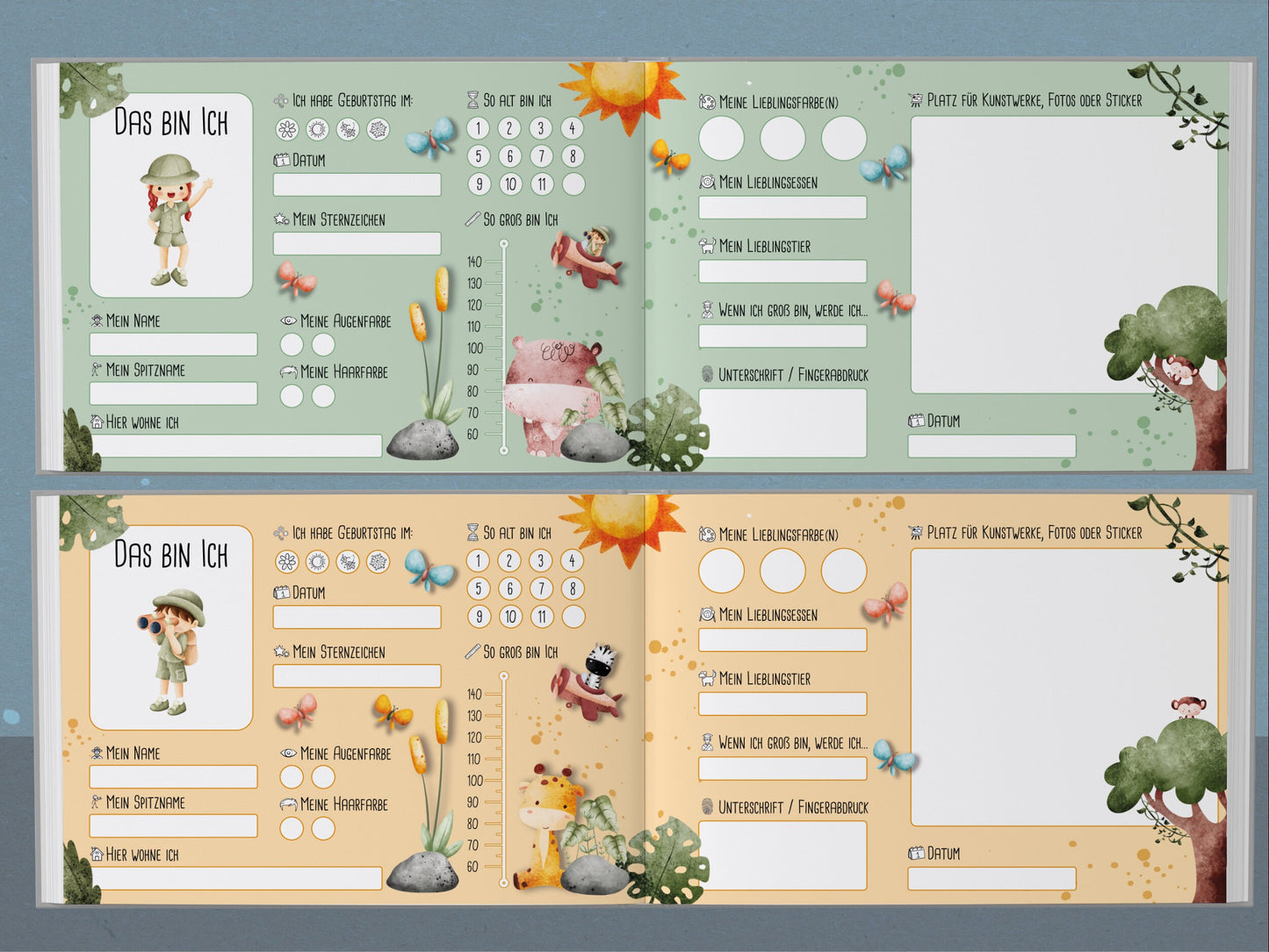 Safari Freundebuch für Kindergarten & Grundschule