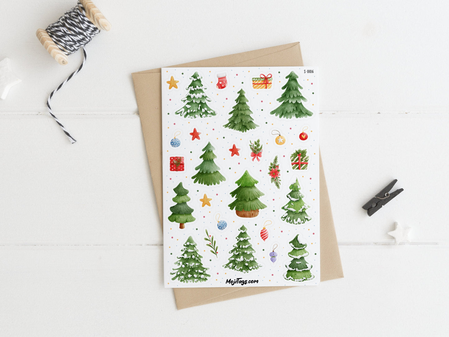 Weihnachtsbaum Stickerbogen