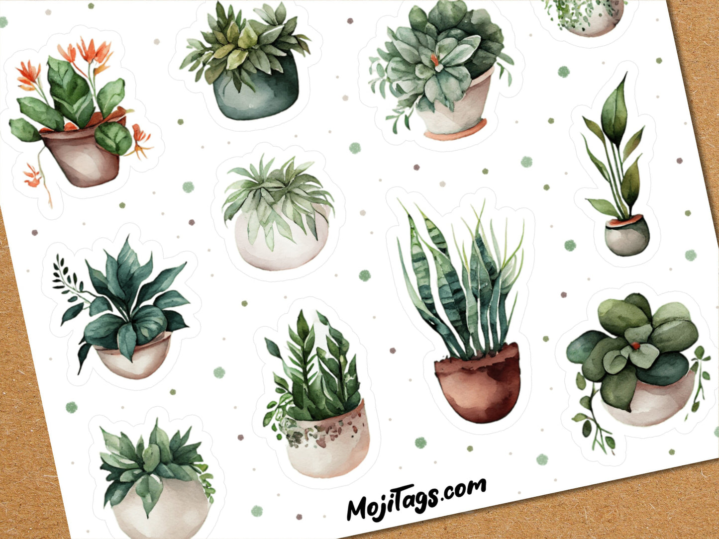 Topfpflanzen Stickerbogen