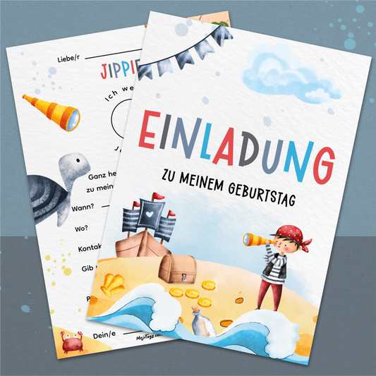 Piraten Einladungskarten Kindergeburtstag