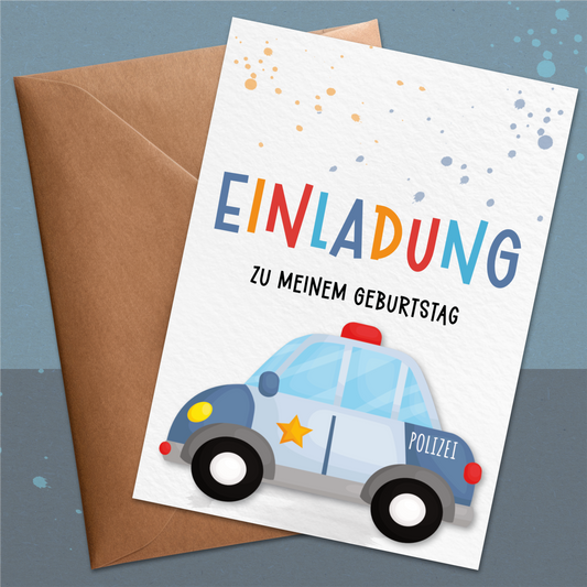 Polizei Einladungskarten Kindergeburtstag