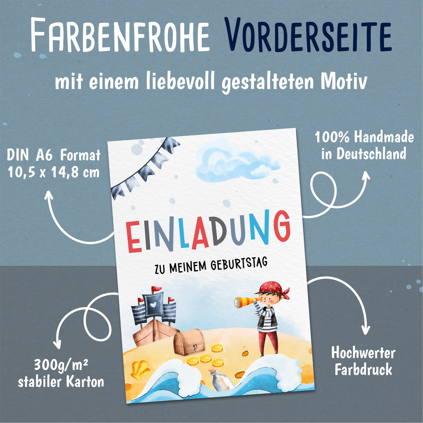 Piraten Einladungskarten Kindergeburtstag