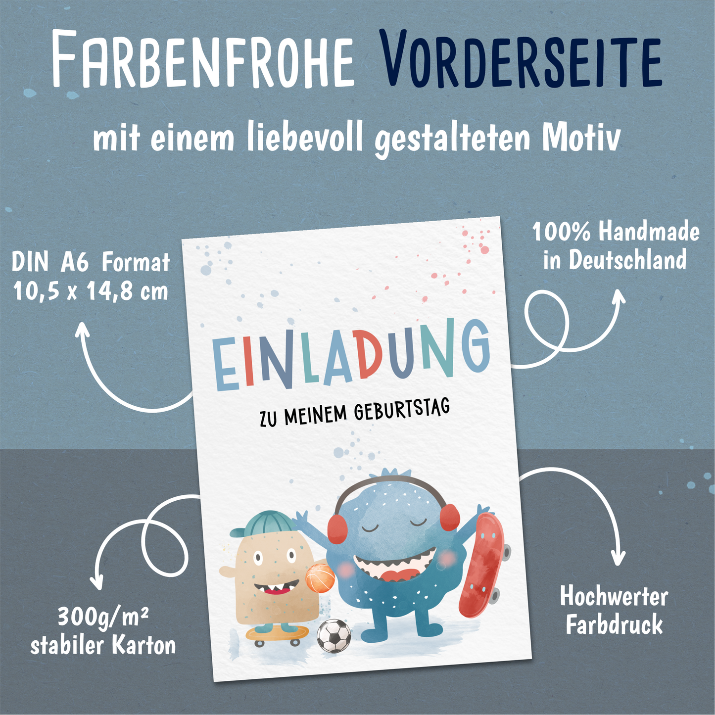 Monster Einladungskarten Kindergeburtstag