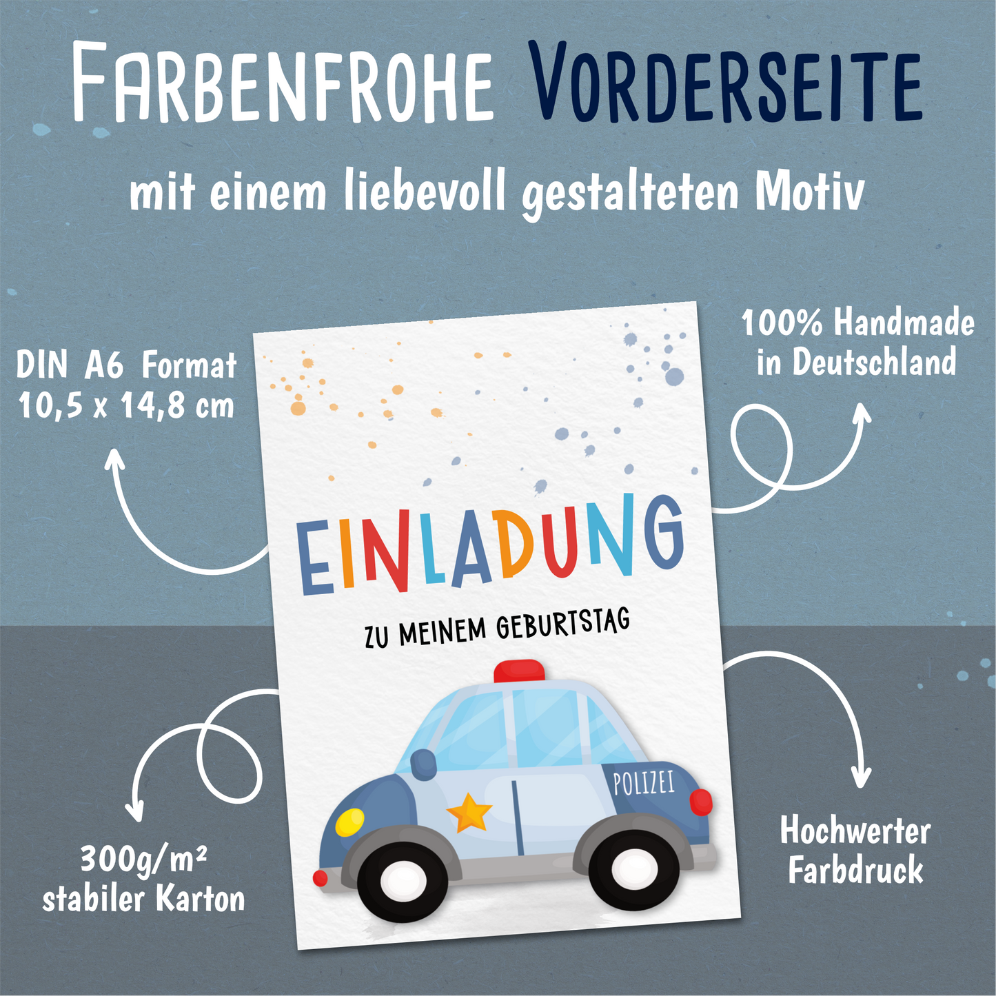 Polizei Einladungskarten Kindergeburtstag