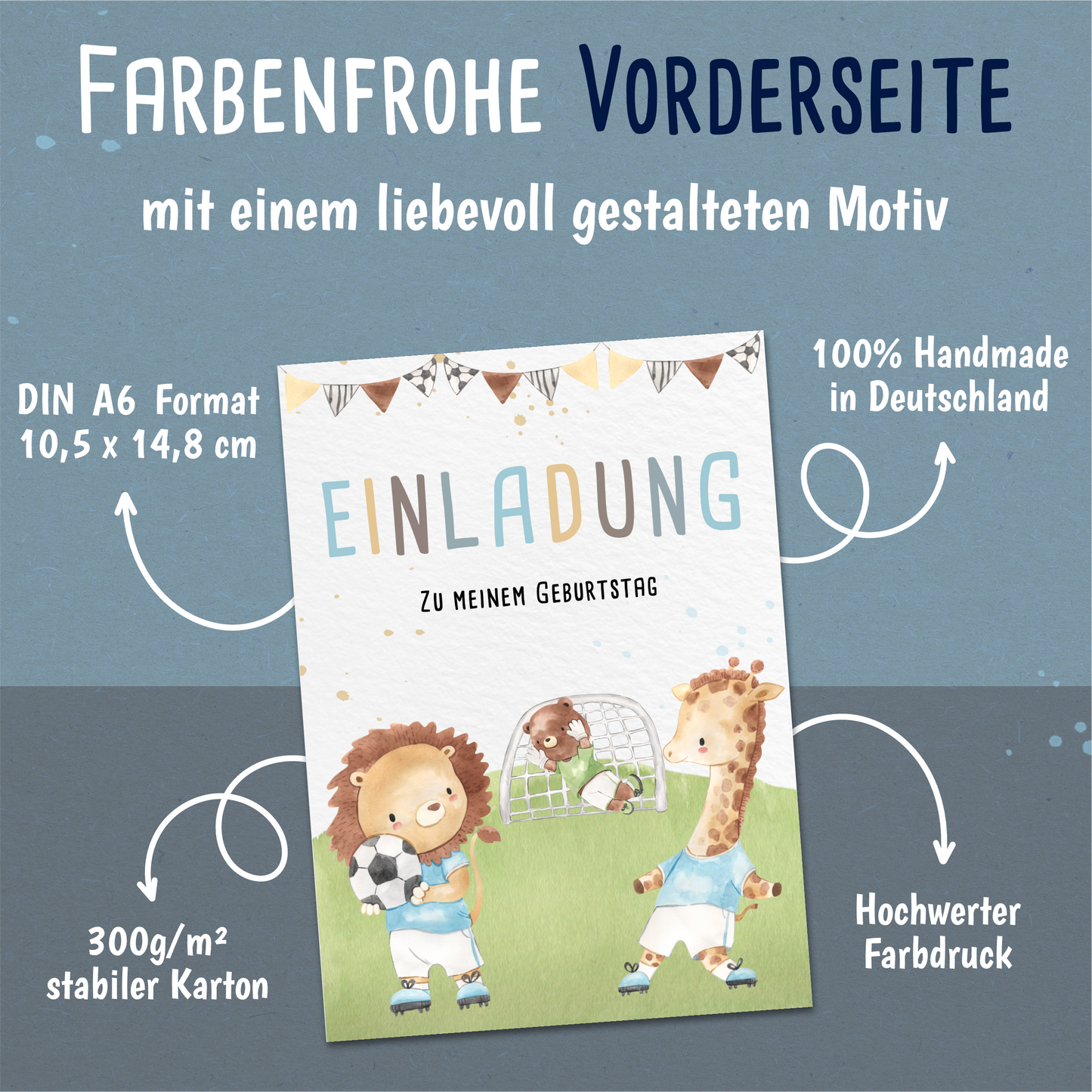 Fußball Einladungskarten Kindergeburtstag