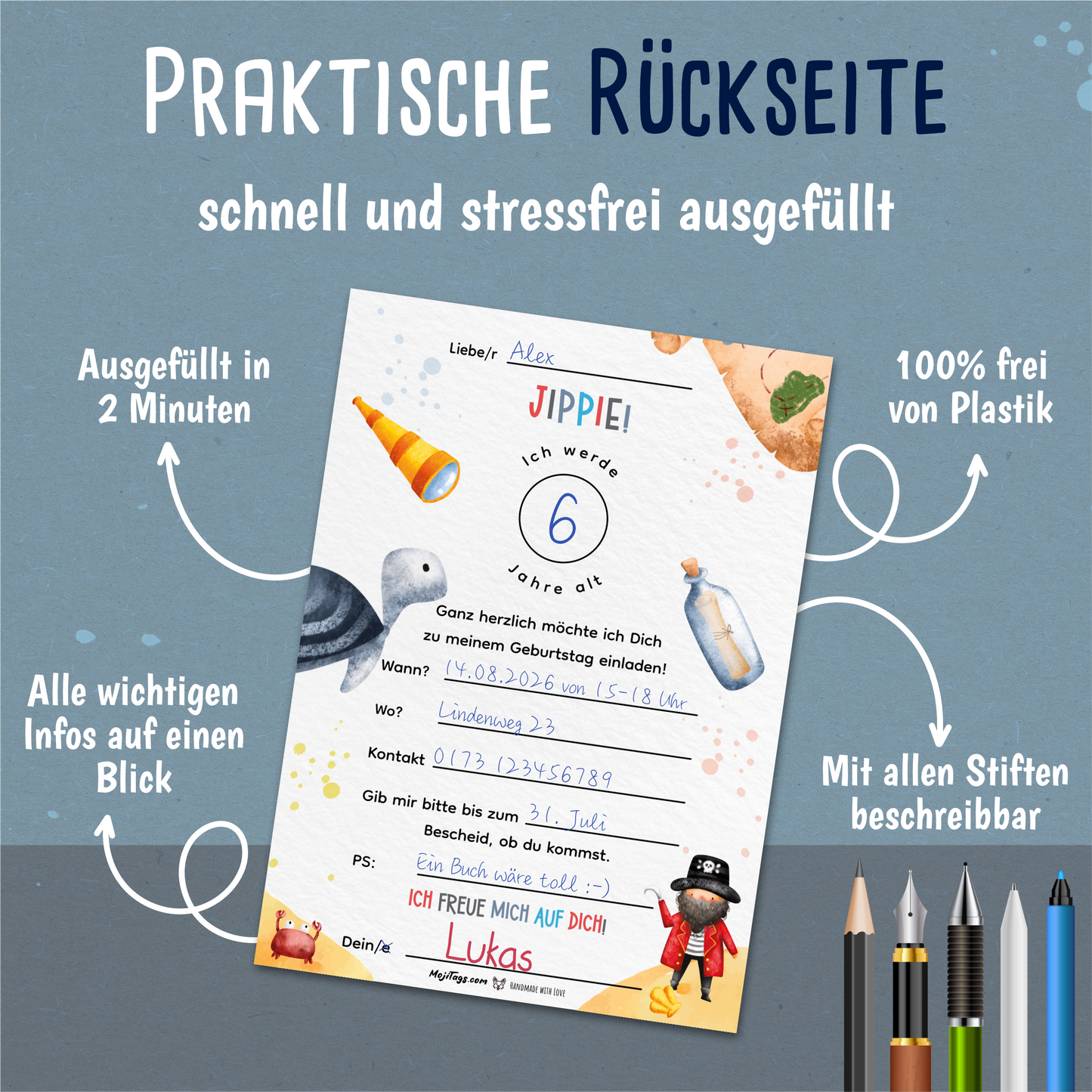 Piraten Einladungskarten Kindergeburtstag