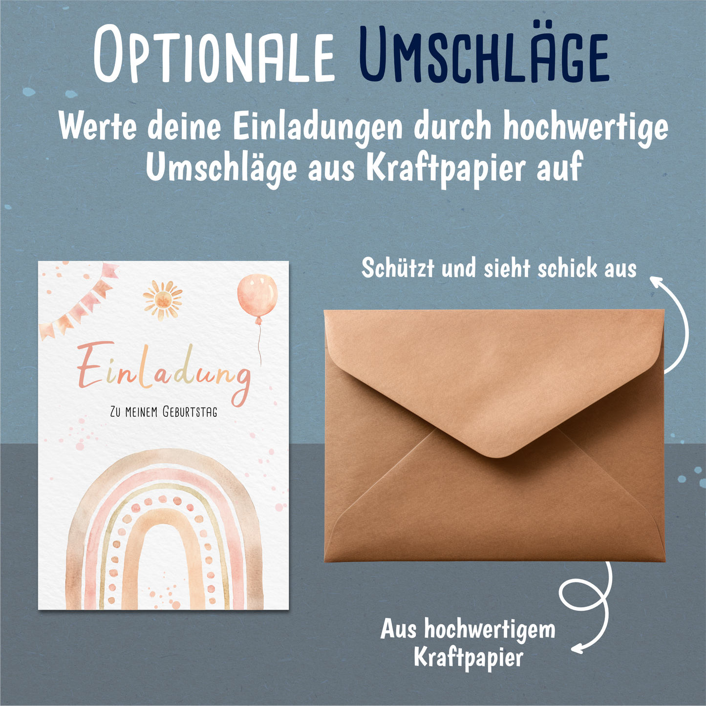 Regenbogen Einladungskarten Kindergeburtstag