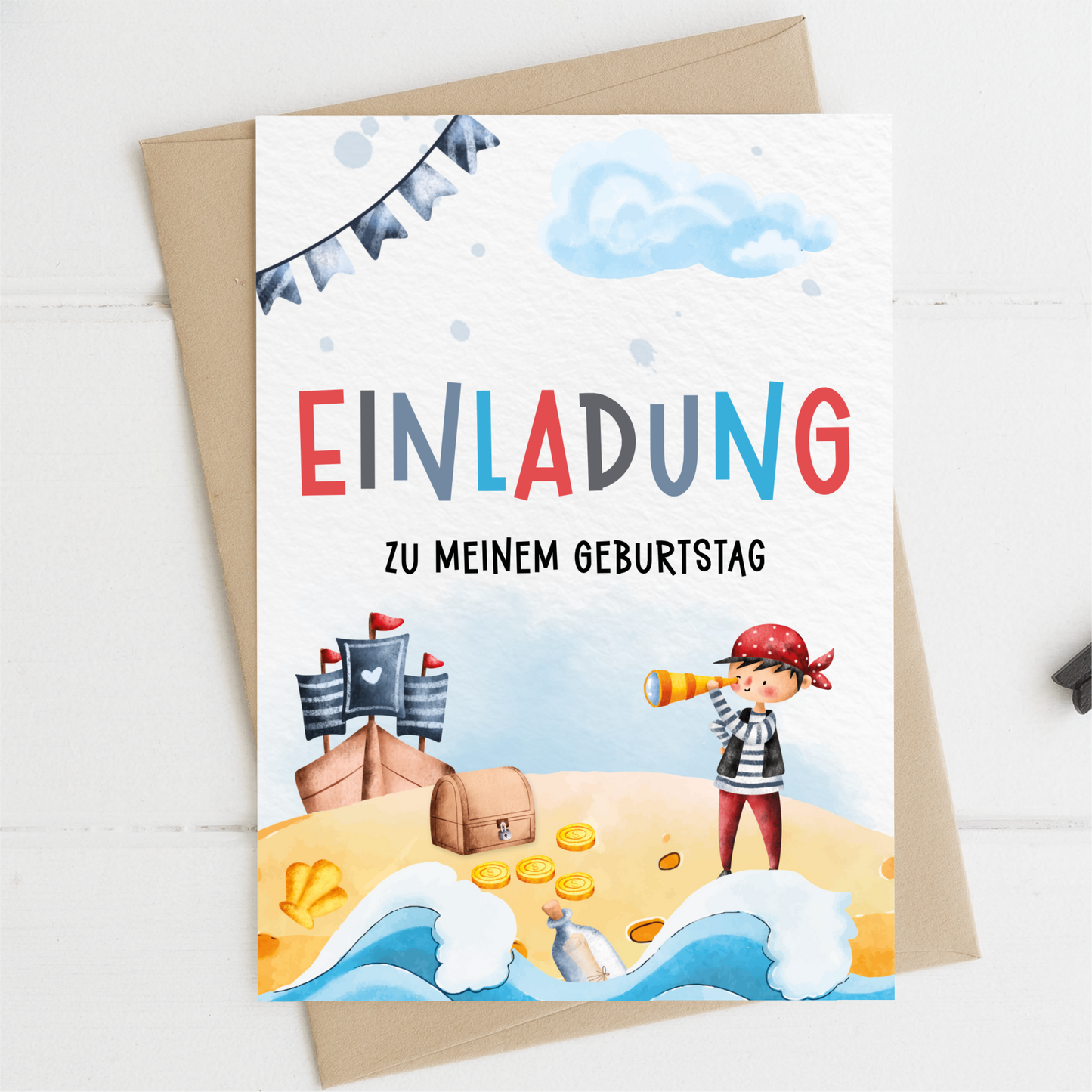Piraten Einladungskarten Kindergeburtstag