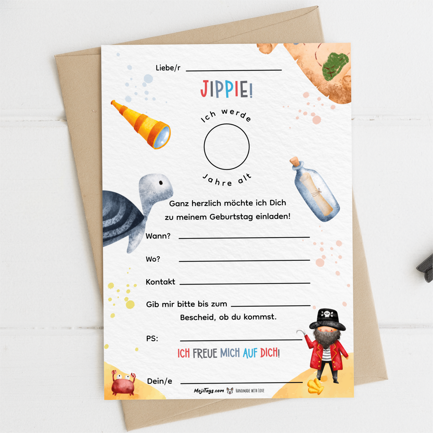 Piraten Einladungskarten Kindergeburtstag