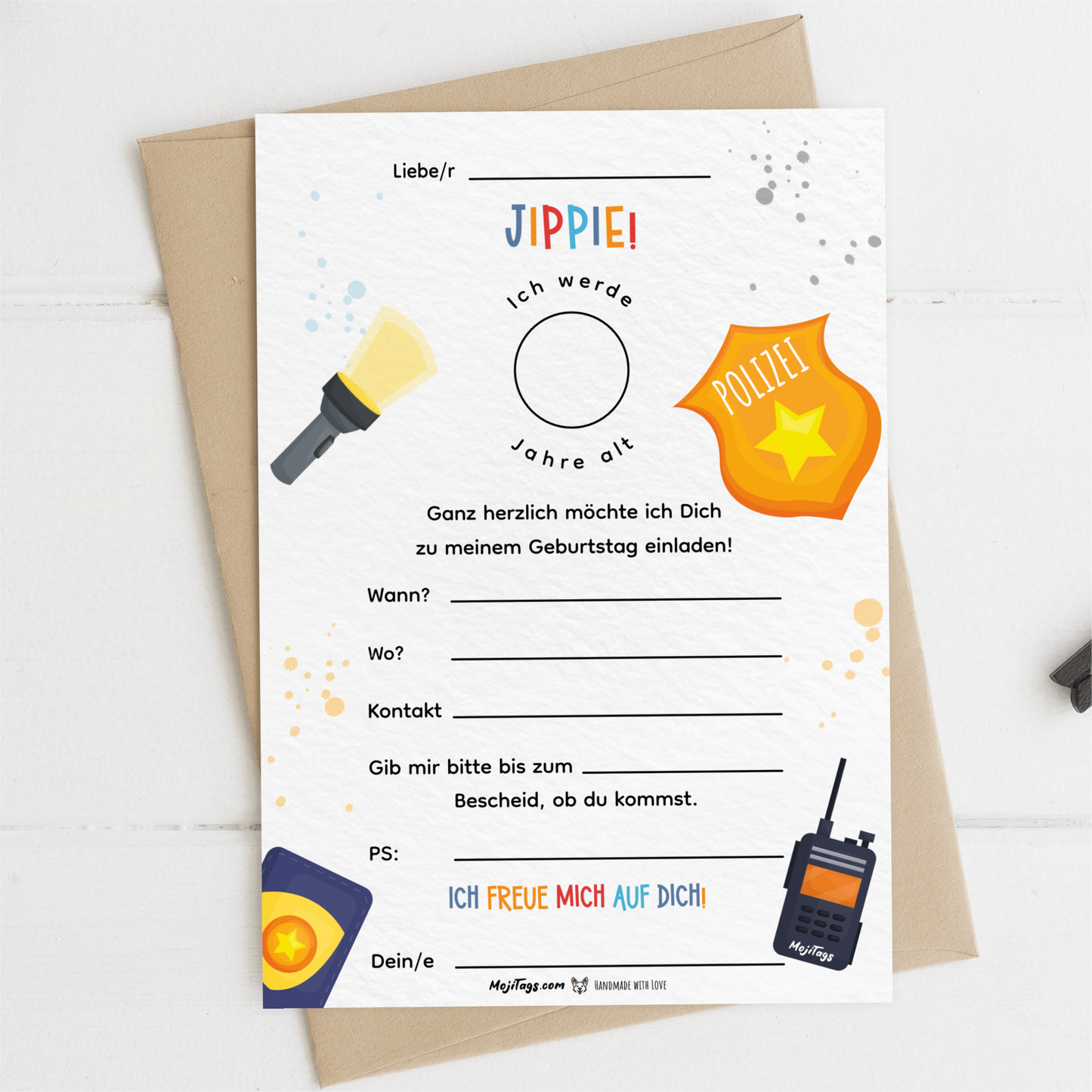 Polizei Einladungskarten Kindergeburtstag