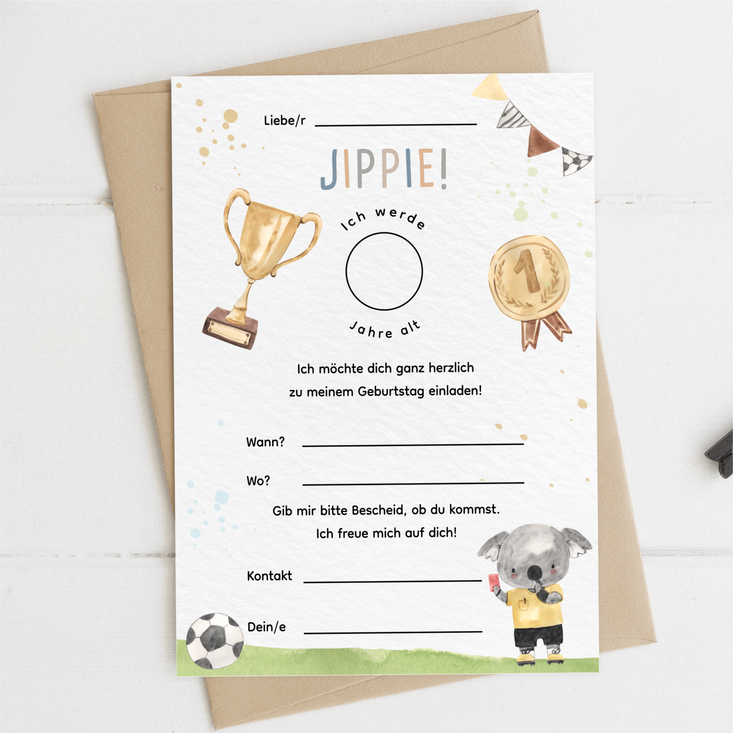 Fußball Einladungskarten Kindergeburtstag