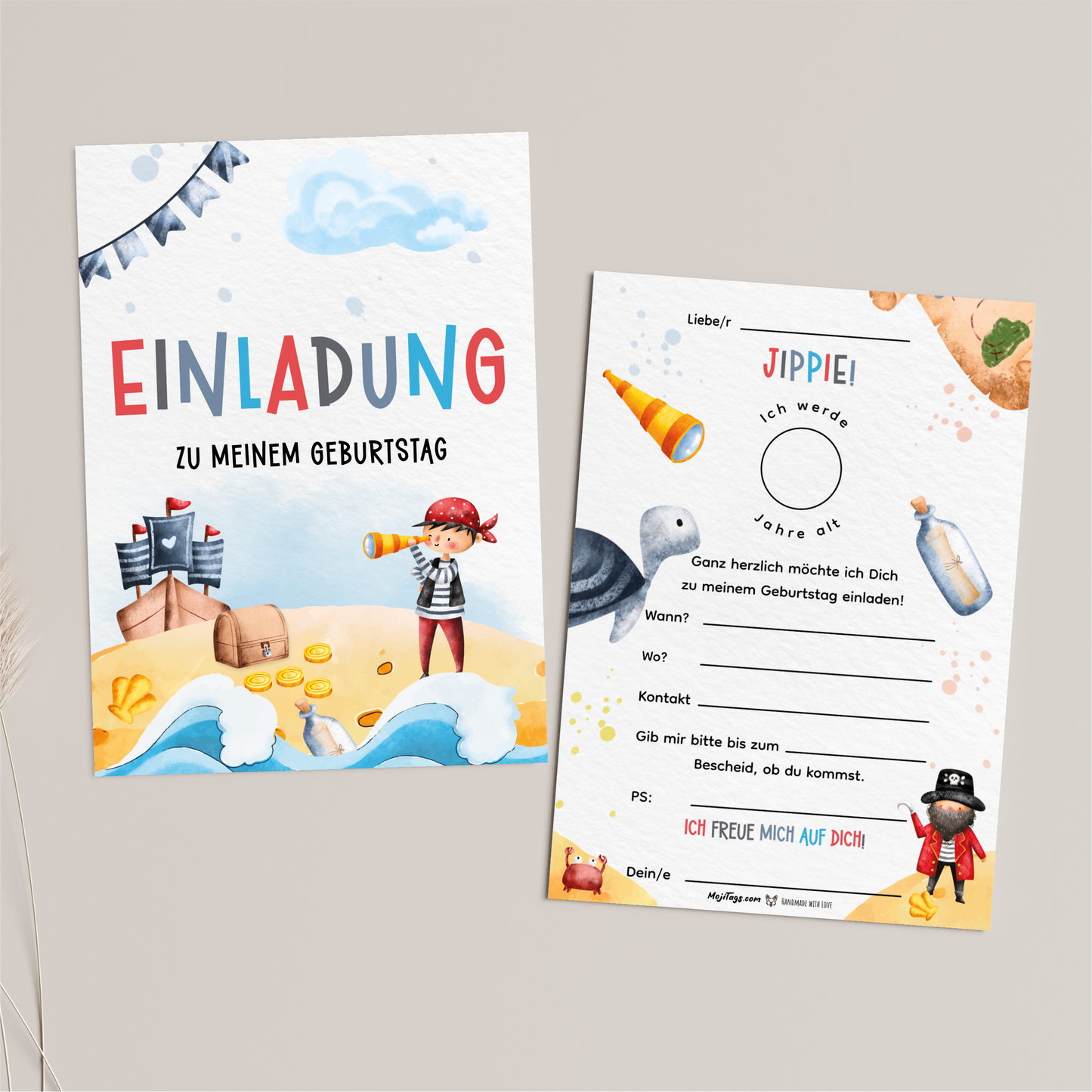 Piraten Einladungskarten Kindergeburtstag