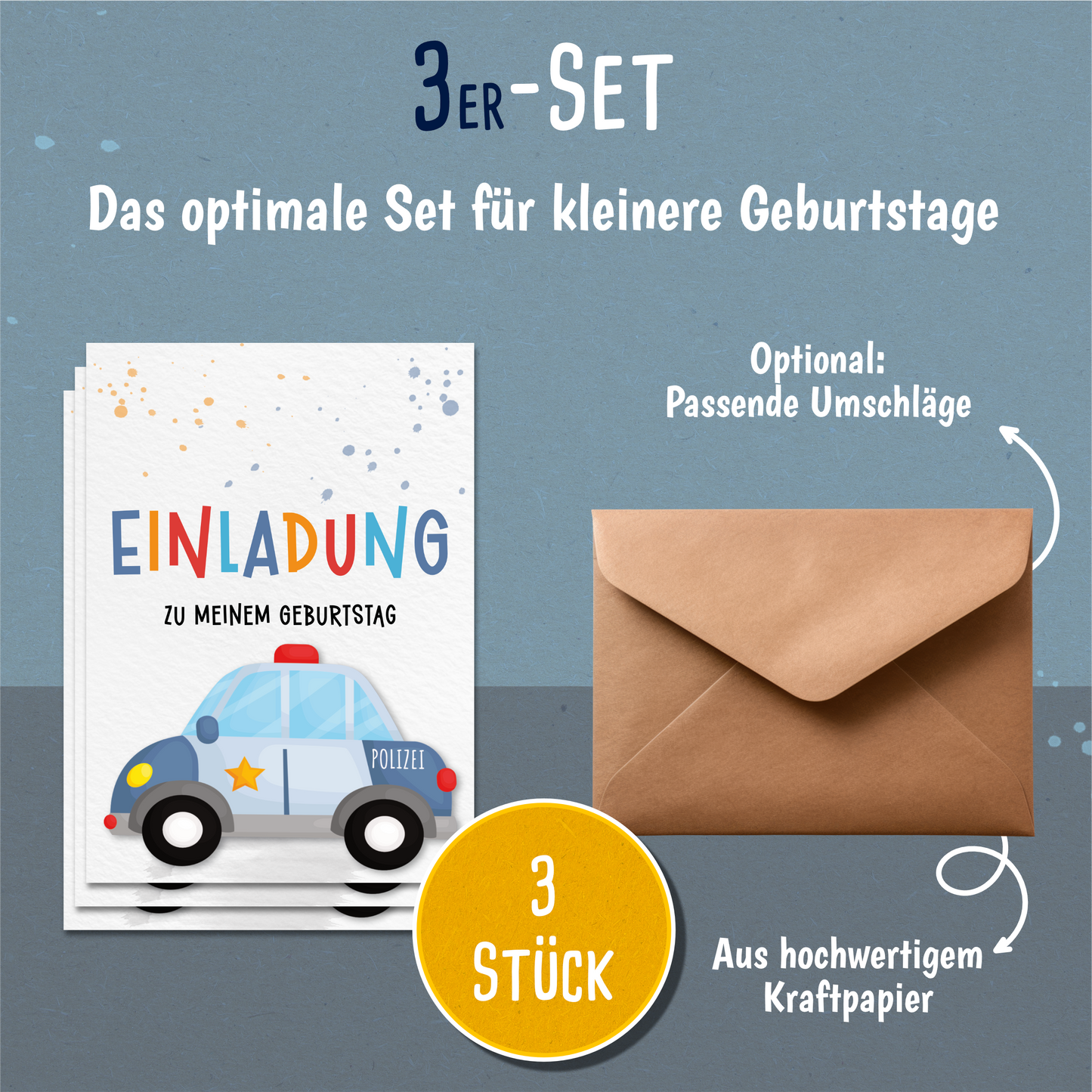 Polizei Einladungskarten Kindergeburtstag