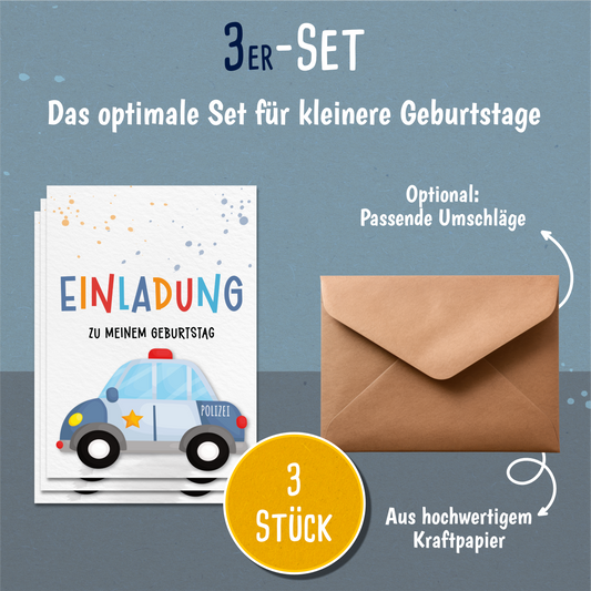 Polizei Einladungskarten Kindergeburtstag