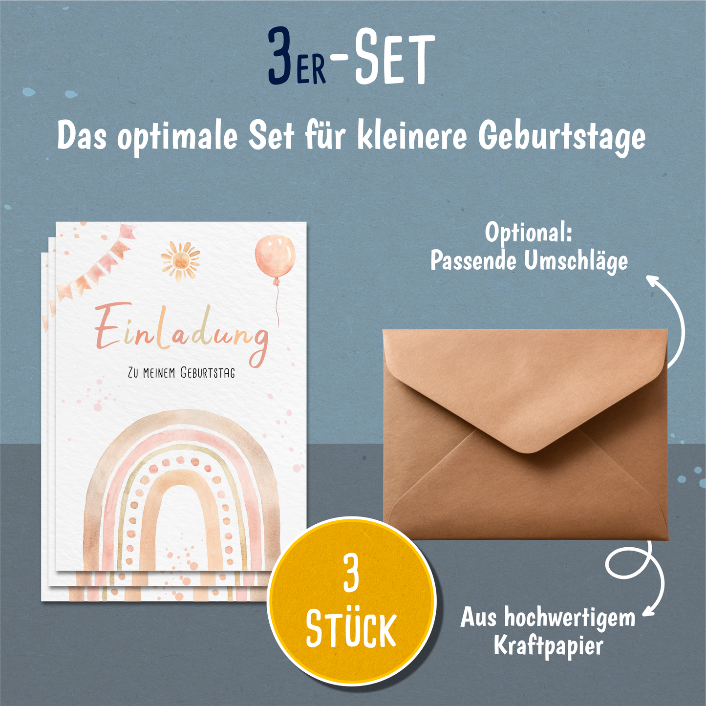 Regenbogen Einladungskarten Kindergeburtstag