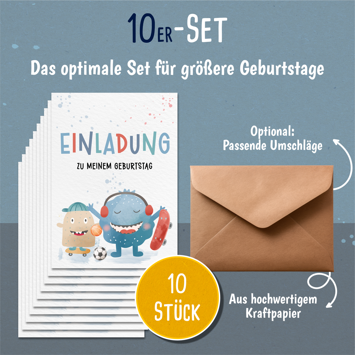 Monster Einladungskarten Kindergeburtstag