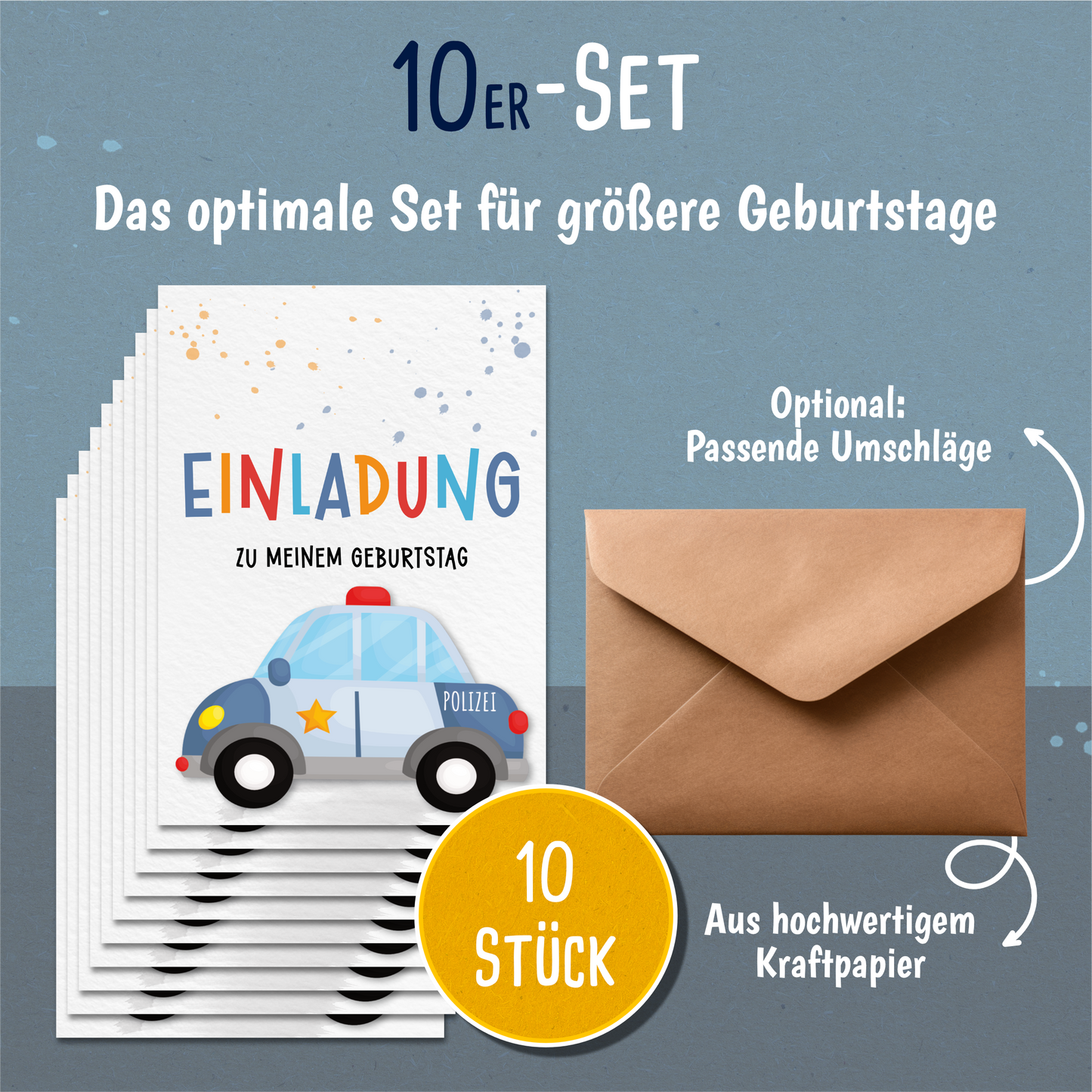 Polizei Einladungskarten Kindergeburtstag
