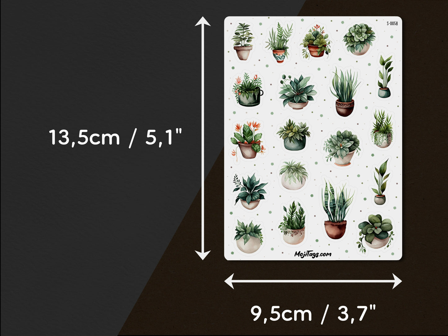 Topfpflanzen Stickerbogen