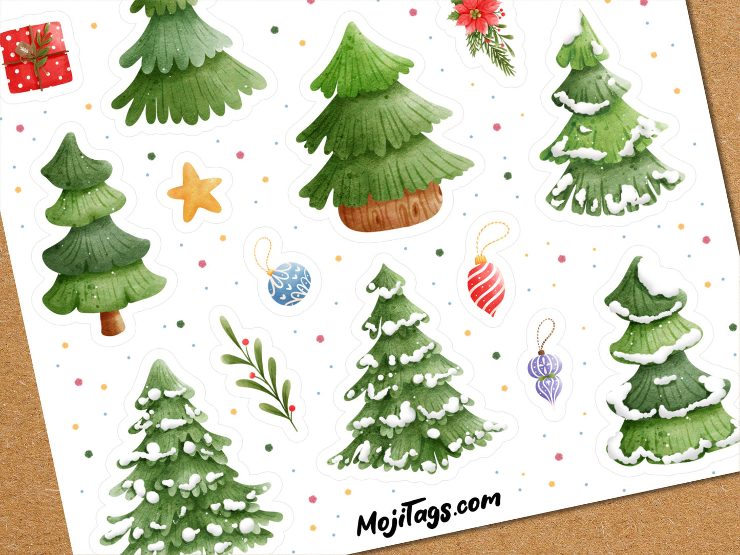 Weihnachtsbaum Stickerbogen