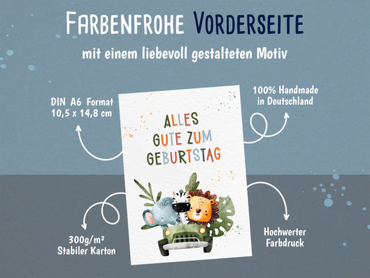 Safari Geburtstagskarte - Alles gute zum Geburtstag