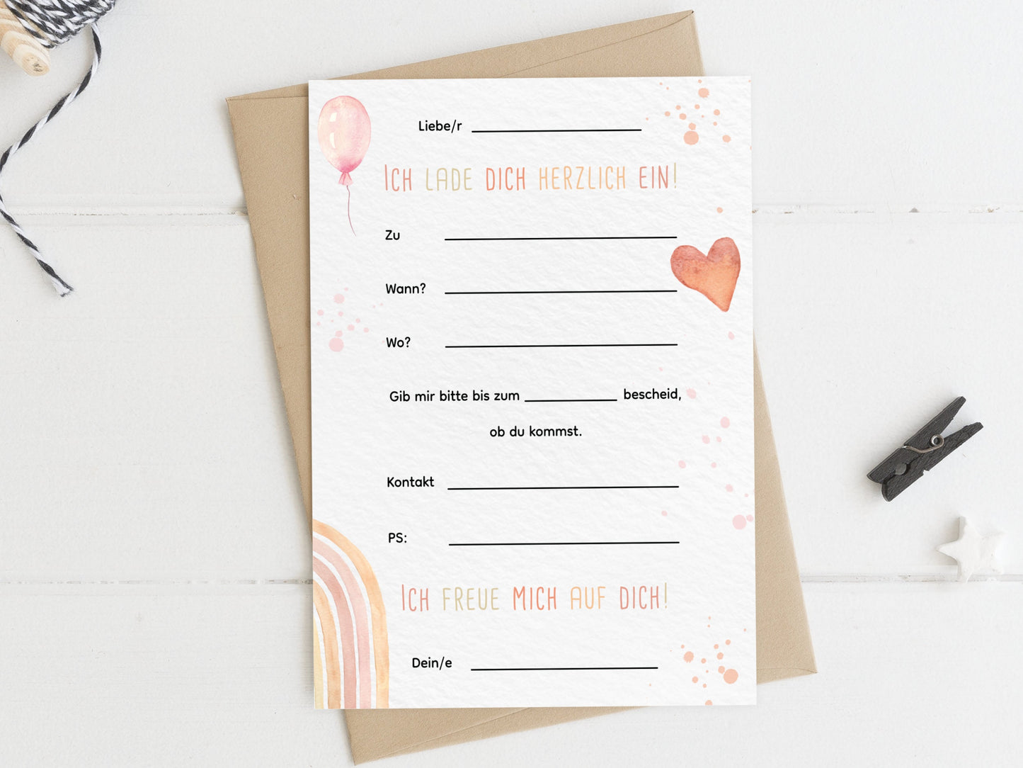 Regenbogen Einladung