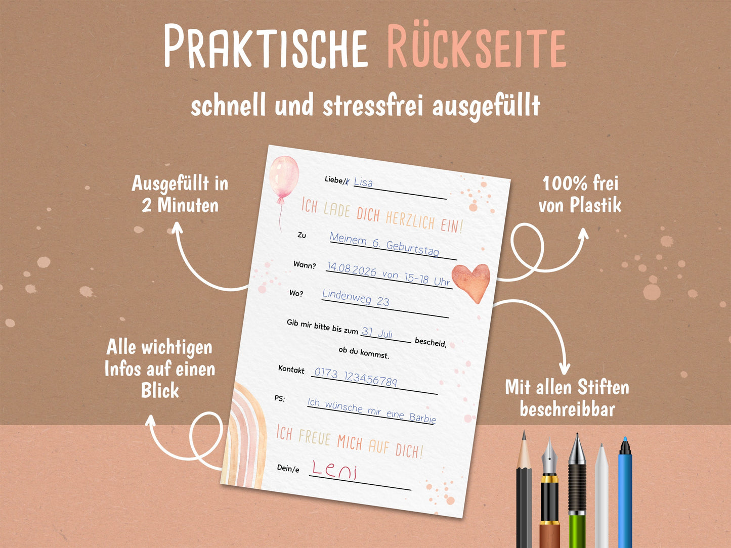 Regenbogen Einladung