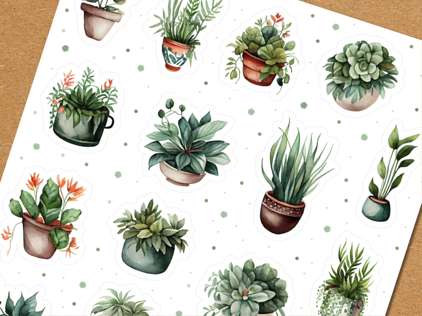 Topfpflanzen Stickerbogen