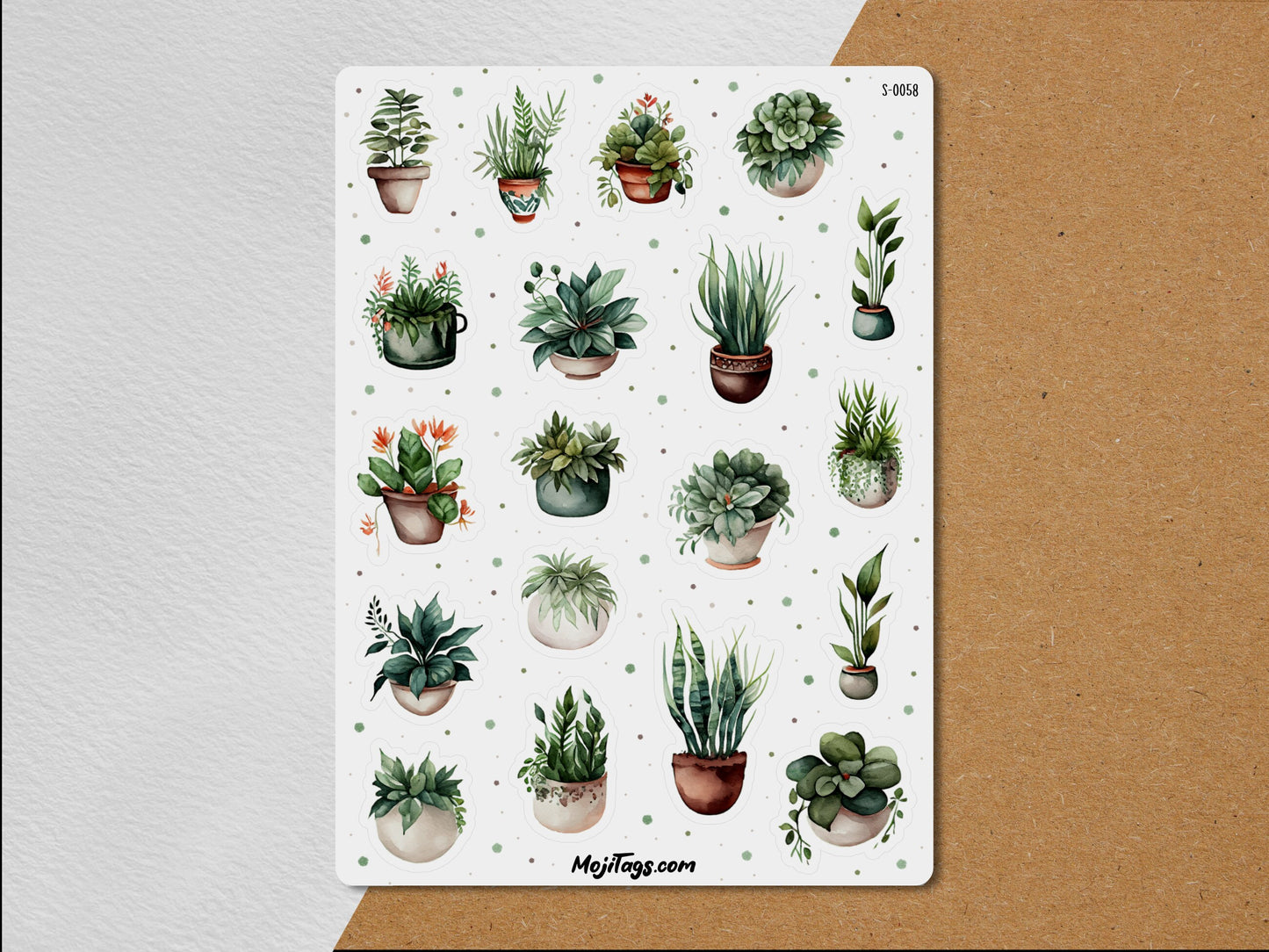 Topfpflanzen Stickerbogen