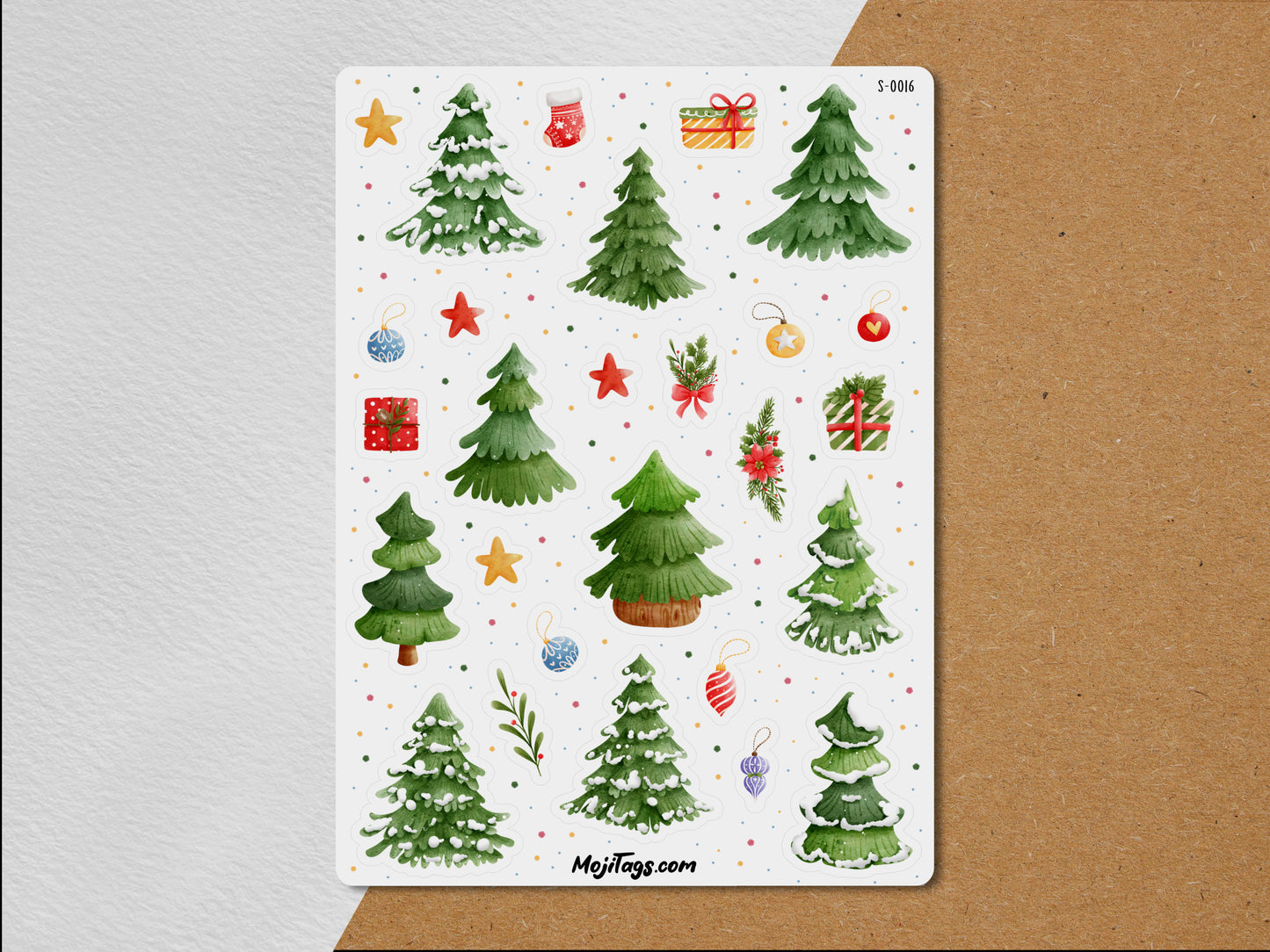 Weihnachtsbaum Stickerbogen