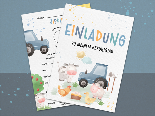 Bauernhof Einladung – Kindergeburtstag