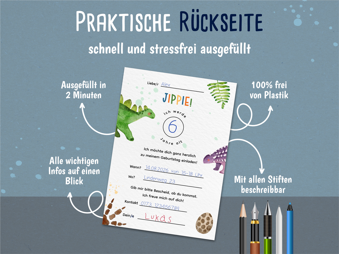 Dinosaurier Einladung