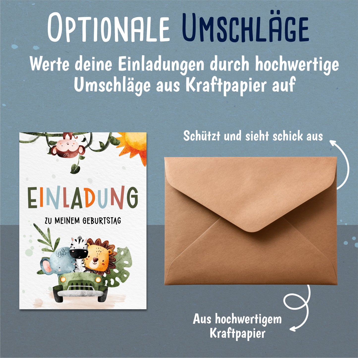 Safari Einladungskarten Kindergeburtstag