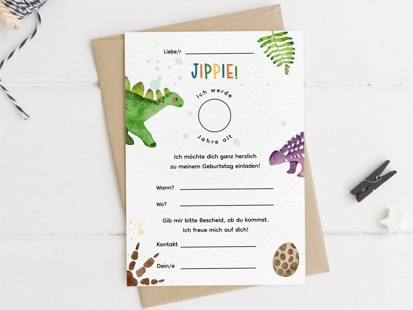 Dinosaurier Einladung